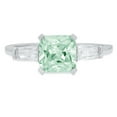thumbnail image 7 of 1.62 tcw Square Emerald Cut Engagement Ring for Women, Simulated Green Diamond Three-Stone Bridal Promise Ring for Her in 14K White Gold, 7 of 7