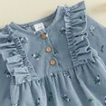 thumbnail image 6 of Cjfdfy Newborn Baby Girls Fall Romper Floral Ruffles Long Sleeve Henley Neck Corduroy Bubble Bodysuit Infant Sweet Baby Girl Set Cute Coming Home Fall Winter Outfit 0-18M, 6 of 9