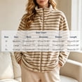 thumbnail image 3 of BXJX Womens Fleece Jackets, Long Sleeve Stripe Stand Collar Zip up Fall Spring Tops Coffee Size L, 3 of 7