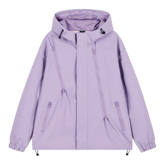 SGFCWSX Mens Rain Jacket Men Hooded Waterproof Cozy Softshell Outdoor Everyday Windproof Coat Purple Size 3XL