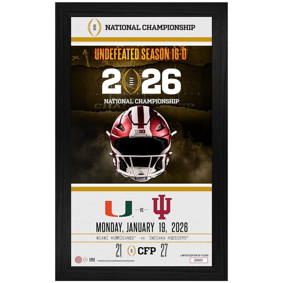 Highland Mint Indiana Hoosiers College Football Playoff 2025 National Champions 15" x 24" Game Day Framed Photo