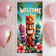 thumbnail image 7 of Tiki Welcome Banner Polynesian Theme Decorative Design Natural Colors Wooden Decor for Beach Party Hawaiian Event Summer Celebration, 7 of 7