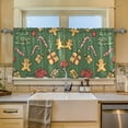 thumbnail image 2 of Yayeee Kitchen Curtains Tier Set of 2 Light Filtering 57"x36" Over Sink Window Panels, Yellow Christmas Gingerbread, 2 of 7