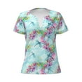 thumbnail image 2 of Uemuo Dragonfly Floral Drawing Women's Deep V-Neck Low Cut Tops - Casual Loose Fit with Stainless Steel Loop, Soft, Breathable, Perfect for Office, Travel, and Daily Wear-Large, 2 of 5