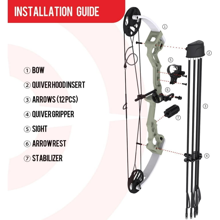 Sanlida Archery Dragon X6 Compound Bow Kit for Youth, Kids