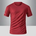thumbnail image 2 of Swuxness Mens Solid Color Ice Silk Short Sleeve Round Neck Tee Casual Summer Daily Top, 2 of 5