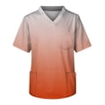 thumbnail image 4 of Domuza Scrubs for Men Top Gradient Tie-Dye V Neck Short Sleeve Carer Uniform Plus Size Soft Comfy Medical Scrub Tops with 3 Pockets White L, 4 of 5