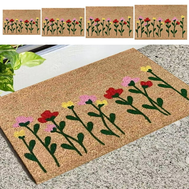 Felpudo de Halloween para la puerta principal - Felpuda antideslizante interior para exteriores en salón, cocina y entrada - Alfombra marrón festiva con diseño raspado