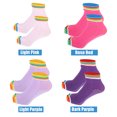 thumbnail image 2 of 4 Pairs Half Finger Toe Socks Men Women Non Slip Sticky Five Finger Socks for Yoga Daily Fit Mutlicolor Light Pink, 2 of 7
