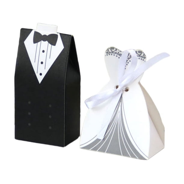 Caja de dulces para novia y novio, bolsas de dulces con cinta, decoración de boda, recuerdos, decoración de fiesta, 20/30 piezas