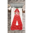 thumbnail image 3 of Ambesonne Letter a Quilted Bedspread Set 2 Pcs, Fun Strawberry Theme, Twin Size, Vermilion Green Orange, 3 of 3