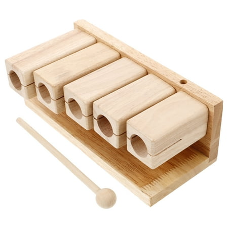 Phenofice Five Tone Wooden Percussion Block Musical Instrument for Kids Early Music Learning and Creativity Development