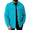 thumbnail image 2 of DPTALR Men's Retro Lapel Button Jacket Solid Color Breathable Casual Style,Sky Blue, L, 2 of 8