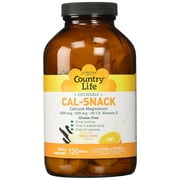 Country Life Cal-Snack Chewable Calcium with Magnesium (Milk-Free), 120-Wafer