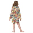 thumbnail image 4 of FORMRS Niños Bathrobe Unisex Hooded Robe Soft Plush Pajamas Sleepwear, Size 2-3T, Vibrant Flowers Pattern, 4 of 7
