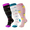 Purple White Pink, variant on 3 Pairs Plus Size Compression Socks Wide Calf for Men Women Knee Support Hose Medias De Compresión Para Mujer Accessories for Work Leg Long Compression Stockings Pregnancy Maternity Travel Beat Rated