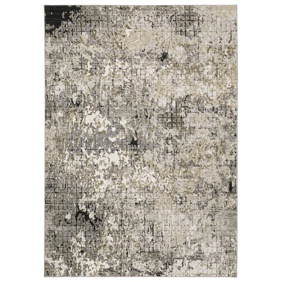 Oriental Weavers Nebulous Area Rug - 091D9 - 7'10" x 10'10" - in Gray/ Ivory - Modern Style, Stain Resistant, Family and Pet Friendly , Dining, Living Room Rug