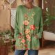 thumbnail image 2 of TaTaai Casual Vintage Print Long Sleeve Round Neck T Shirts for Women Loose Fit With Pockets Retro Blouse 2026 Soft Polyester Lightweight Daily Wear Gift, 2 of 7