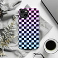 thumbnail image 6 of Neon Checkerboard Phone Case, Cyberpunk Pink Blue Gradient Y2K E-Girl Cover for iPhone 17 16 15 14 13 12 11 Pro Plus Mini, 6 of 6