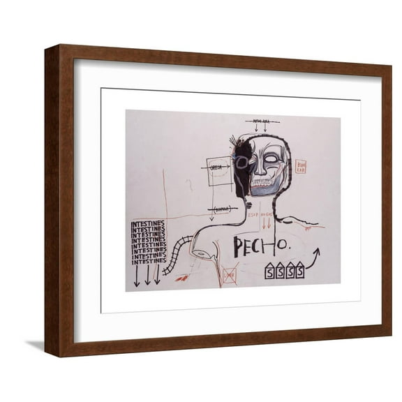 Art.com Untitled Giclee Print by Jean-Michel Basquiat, Brown Frame Wall Art, 21" x 17"