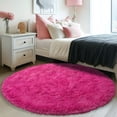 thumbnail image 4 of Socofuz 6ft Round Super Fluffy Rug for Baby Nursery, Round Hot Pink Carpet for Kids' Room, Living Room, and Modern Interior Decor, 4 of 8