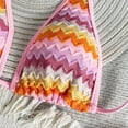thumbnail image 6 of KPOPLK Bathing Suits for Women 2 Piece Bikini Set Color Block Print High Waisted Swimsuit Summer Swimwear(M,Pink), 6 of 9