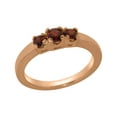 thumbnail image 1 of LBG British Made 9k Rose Gold Natural Garnet Womens Promise Ring - 33 size options - Size 7, 1 of 6