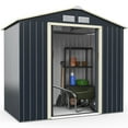 thumbnail image 2 of Costway Metal Storage Shed for Garden and Tools w/Sliding Double Lockable Doors, 2 of 8