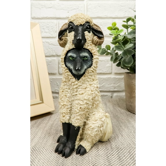 Ebros Dupers Collection Wolf in Sheep Clothing Statue 5.75" Tall Sheep Figurine