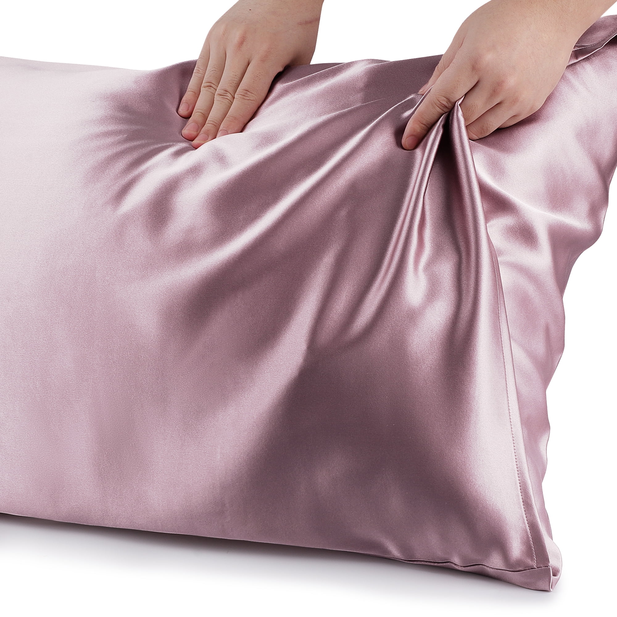 Unique Bargains 19 Momme Silk Pillowcase Envelope Closure Mauve King