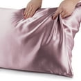 thumbnail image 5 of PiccoCasa 1 Pc 19 Momme Silk Pillowcase for Hair and Skin, King Mauve, 5 of 8