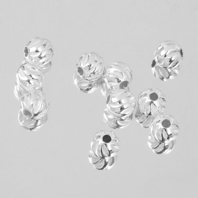 10 Pcs/set Perles Rondes d'Espacement en Vrac 925 pour