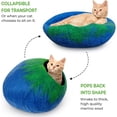 thumbnail image 5 of Woolygon - Wool Cat Cave Bed Handcrafted from 100% Merino Wool, Eco-Friendly Felt Cat Cave for Indoor Cats and Kittens (Emerald Indigo), 5 of 9