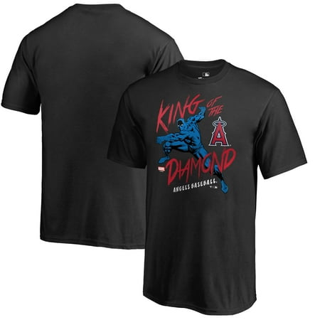 - Los Angeles Angels Fanatics Branded Youth MLB Marvel Black Panther King of the Diamond T-Shirt - Black