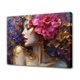 thumbnail image 1 of Póster de lienzo con pintura de cara de niña con flores rosas, decoración de dormitorio, paisaje deportivo, decoración de oficina, regalo, estilo marco, 20 x 30 cm, 1 of 8