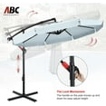 thumbnail image 6 of ABCCANOPY 10 FT Cantilever Offset Hanging Patio Umbrella With Scalloped Edge for Garden, Backyard, Pool and Beach,12+ Colors(Light Gray), 6 of 7