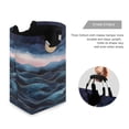 thumbnail image 3 of Yayeee Freestanding Laundry Hamper with Handle Collapsible Large Storage Basket for Clothes, Ocean Waves, 3 of 7