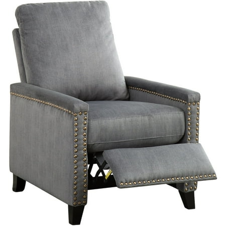 Bonzy Pushback Recliner Living Room Push Arm Recliner Chair Nailhead