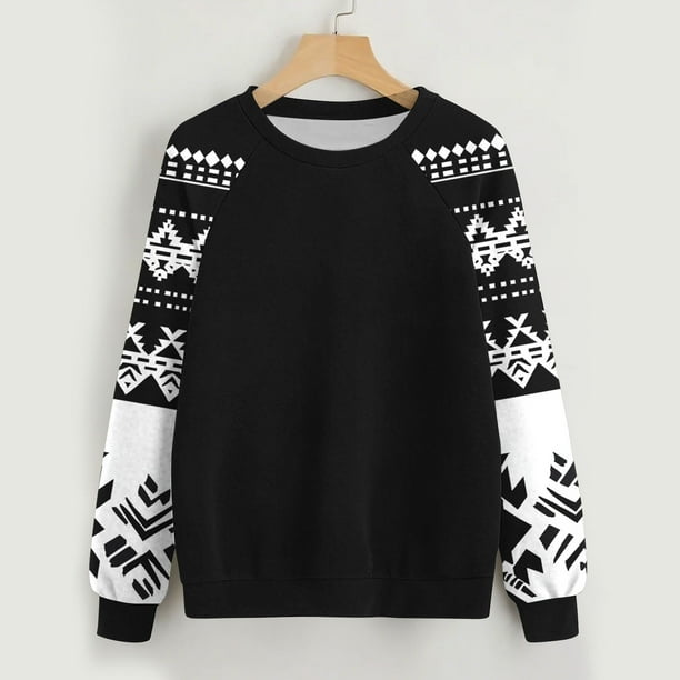 Ailaofu Womens Tops Color Block Raglan Long Sleeve Shirts Casual Fall Crewneck Sweatshirts