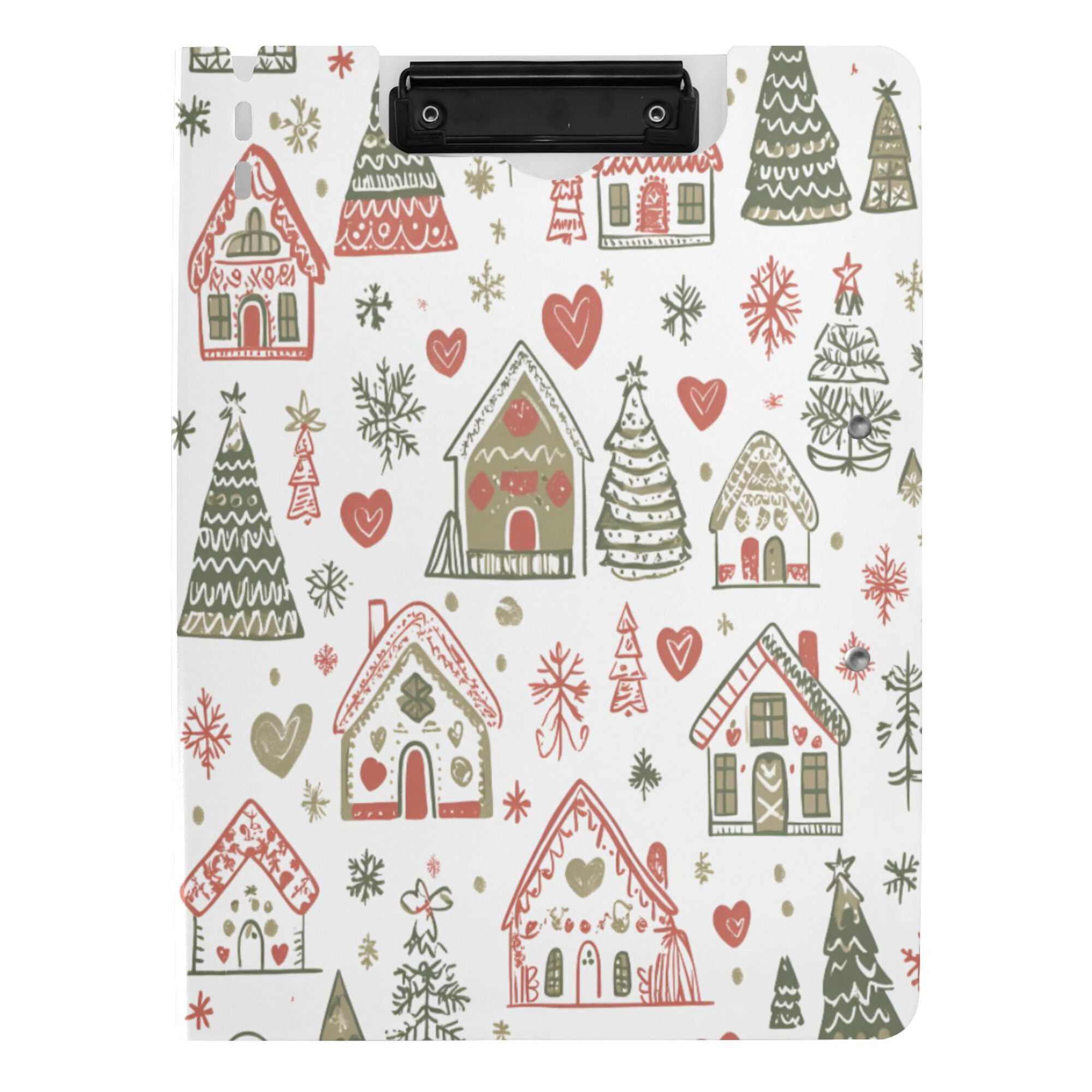 FORMRS A4 Clipboard Folder with Pen Holder Horizontal Foldable School Office Binder, Nordic Christmas House