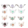 thumbnail image 1 of 2 Set of 12PCS Mini Ghost Head Finger Puppet Toy Plastic Ghost Head Finger Puppet Toy Cartoon Story-telling Finger Cover Props Parent-child Interaction Toy Role Play Finger Puppet Toy for Kids Playing, 1 of 8