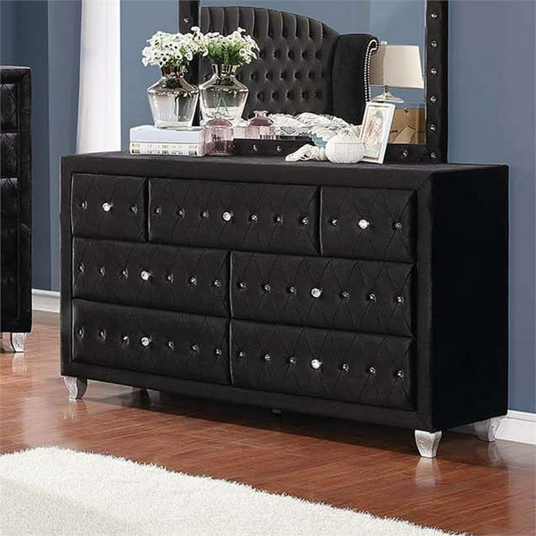 Black velvet chest of drawers deals
