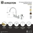 thumbnail image 4 of Kingston KB3752BLBS Vintage Two-Handle 4-Hole 8" Centerset Kitchen Faucet with Brass Sprayer in Polished Brass, 4 of 4
