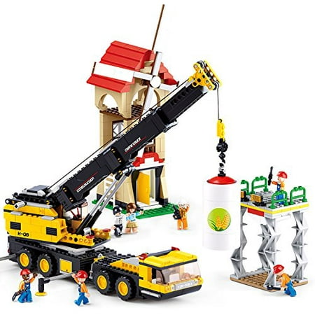 Sluban Construction City Series Building Blocks Educational Bricks Toy Kit (767 Piece) - Crane