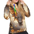 thumbnail image 5 of Yiaed Golden Horned White Dragon Print Womens Casual Hoodies Crew Neck Long Sleeve Sweatshirts With Pocket Pullover Tops Women's Hooded Sweatshirt-Medium, 5 of 5