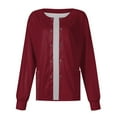 thumbnail image 3 of SKSloeg Scrubs Women, Women Long Sleeve Pocket Working Stand-up Collar Solid Color Single-breasted Protective Cardigan Jacket Top Wine 5XL, 3 of 4