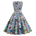 thumbnail image 3 of Vêtements d'Été pour Femmes Mode d'Été Sans Manches Col Rond Imprimé Vintage Robe de Soirée Robe d'Été Sexy, 3 of 9