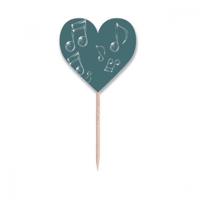 La notacion musical burbuja combinación patrón Etiqueta del corazón de la bandera del palillo de dientes