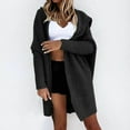 thumbnail image 2 of IROINNID Cardigan for Women Open Front On Sale Long Sleeve Solid Hooded Knit Cardigan Long Sweater Coat,Black, 2 of 7