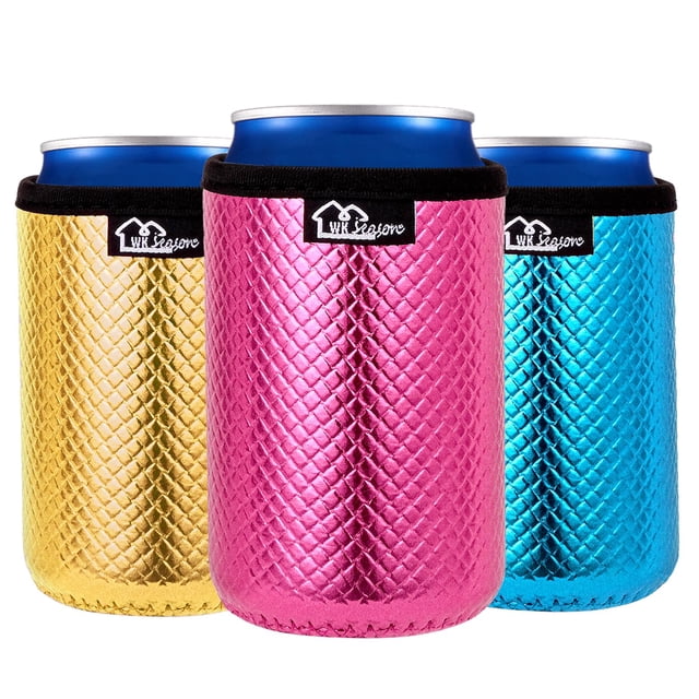 Fundas para enfriadores de latas WK IEASON de neopreno 355 mL, paquete de 3
